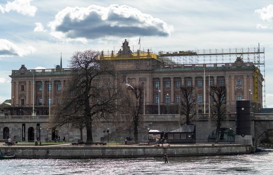 April 22, 2018, Stockholm, Sweden. The building of the Riksdag - the Swedish Parliament in Stockholm.