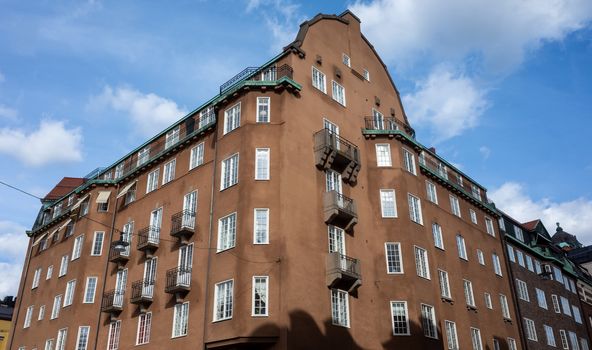 April 22, 2018, Stockholm, Sweden.  Old building on the square in the Old Town in Stockholm.