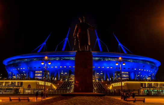 April 17, 2018. St. Petersburg, Russia. Stadium St. Petersburg arena (Gazprom arena), which will host the matches of the European football Championship in 2020 and the final of the Champions League in 2021
