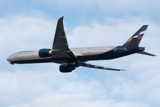 October 29, 2019, Moscow, Russia. Plane 
Boeing 777-300 Aeroflot - Russian Airlines at Sheremetyevo airport in Moscow.