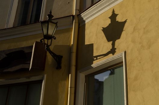 Retro lantern on one of the streets of the Old city in Tallinn