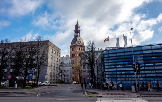 April 24, 2018 Riga, Latvia. The Dome Cathedral
in the old town in Riga.