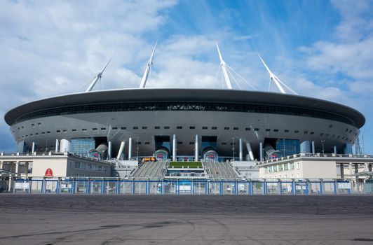 April 29, 2018, St. Petersburg, Russia. Krestovsky Stadium, known as Gazprom Arena in Petersburg.