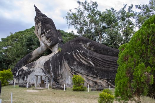 Xieng Khuan park, Laos, December 2011: sculptures in Buddha Park in Vientiane