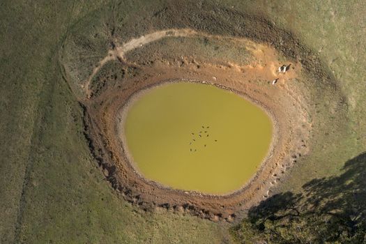 A drought affected agricultural dam in regional Australia