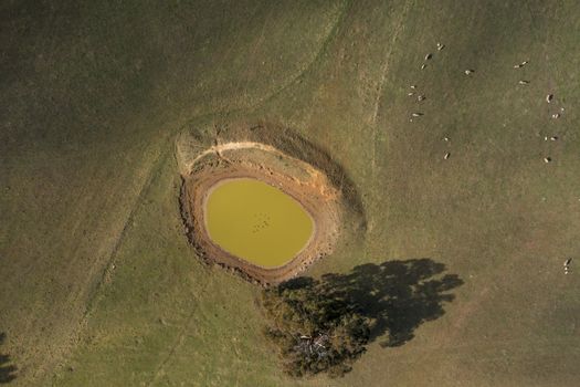 A drought affected agricultural dam in regional Australia