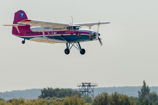 August 30, 2019. Zhukovsky, Russia. Light multi-purpose aircraft Antonov AN-2-100 at the International Aviation and Space Salon MAKS 2019.