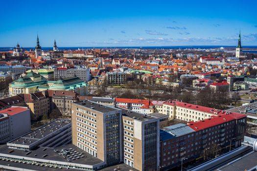 21 April 2018 Tallinn, Estonia. View of the Old town from the observation deck