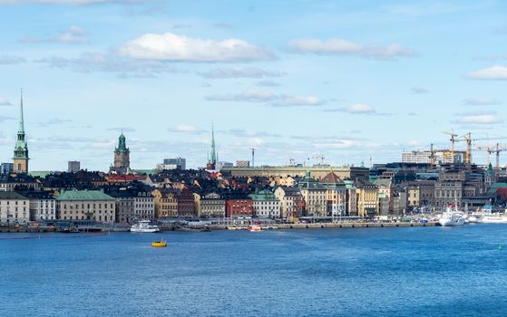 April 22, 2018. Stockholm, Sweden. Panorama of the historic center of Stockholm in clear weather.