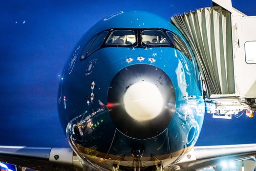 October 29, 2019, Moscow, Russia. Plane 
Airbus A350-900 Vietnam Airlines at Sheremetyevo airport in Moscow.