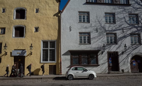April 20, 2018, Tallinn, Estonia. Street of the old town in Tallinn.