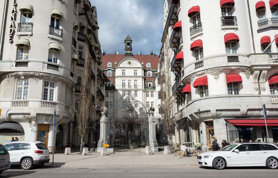 April 22, 2018, Stockholm, Sweden. A cars  on one of the streets in Stockholm.
