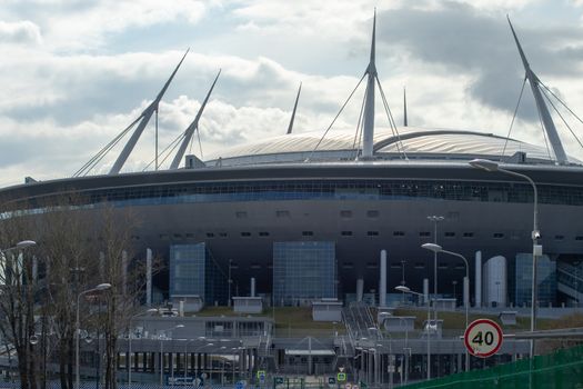 April 29, 2018, St. Petersburg, Russia. Krestovsky Stadium, known as Gazprom Arena in St. Petersburg.