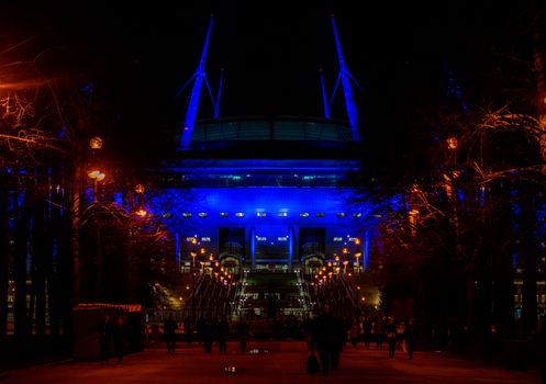 April 17, 2018. St. Petersburg, Russia. Stadium St. Petersburg arena (Gazprom arena), which will host the matches of the European football Championship in 2020 and the final of the Champions League in 2021