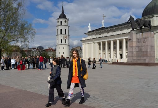 April 27, 2018 Vilnius, Lithuania. Cathedral of St. Stanislav in Vilnius.
