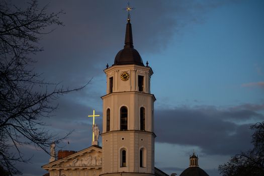 April 27, 2018 Vilnius, Lithuania. Cathedral of St. Stanislav in Vilnius.
