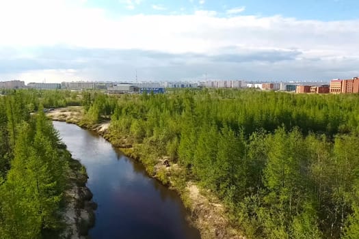 A river in the taiga near the town of New Urengoy.