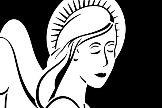Angel in female character, graphic style.