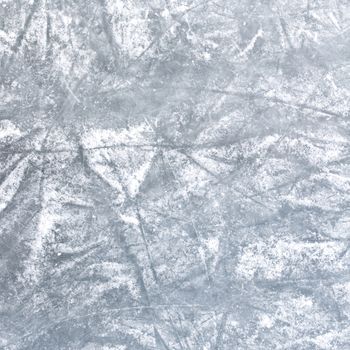 Ice rink floor, detail of a textured background ice, winter sports.
