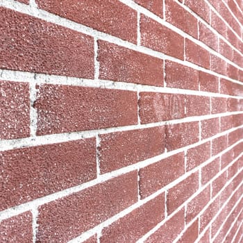 Brick background selective focus. Perspective view. Shallow dof.