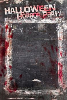 Menu blackboard in horror style with bloody imprints. Background for spooky content, halloween and more.