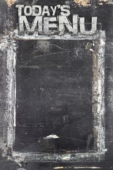 Today's menu with a chalk board texture. Grunge mood.