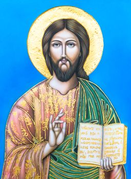 Italy. The icon of Jesus Christ the ruler of the world "Pantocrator".