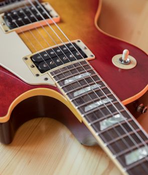 Detail of a electric guitar. Vintage style.