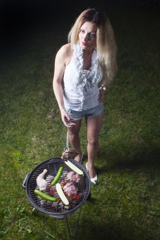 woman at the bbq