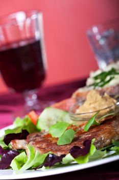 pork steak with purslane