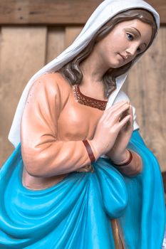 The Blessed Virgin Mary in Christmas Nativity scene