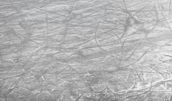 Scratches of skates on the ice of skating-rink. Ideal for concepts and backgrounds.