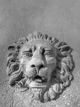 Lion of Venice, sculptured engraving on a wall. Background with copy space.