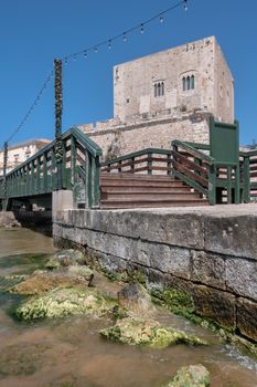 Sicily. The famous Cabrera Tower, a national monument in Pozzallo (RG), ITALY - July 11, 2019.