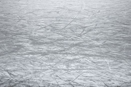 Scratches of skates on the ice of skating-rink. Ideal for concepts and backgrounds.