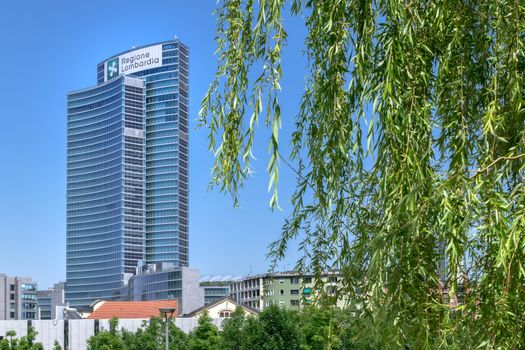 Skyscraper of "Palazzo della Regione Lombardia", the public administrative Headquarters for the Italian Lombardy region in Milan ITALY - June 2, 2019.