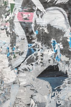 Vintage Billboard With Torn Peeled Poster. Abstract Background.