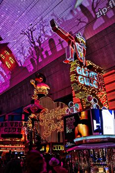 Las Vegas,NV/USA - Sep 12,2018 : The Fremont Street Experience in Las Vegas, Nevada. The Fremont Street Experience is a pedestrian mall and attraction in downtown Las Vegas.