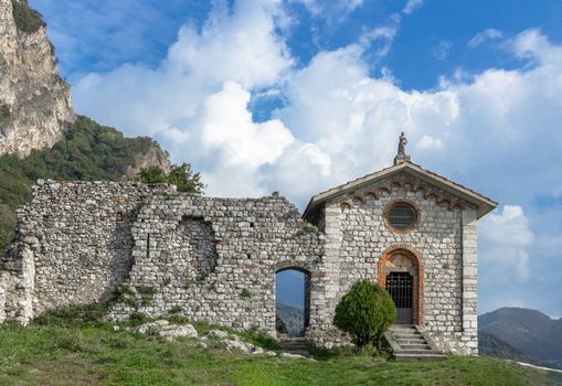 The castle of the Unnamed is located between the municipalities of Lecco and Vercurago in Lombardy. Vercurago (LC), ITALY - October 12, 2015