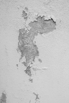 Gray and white peeling plaster. Abandoned wall. Ideal for backgrounds or concepts.