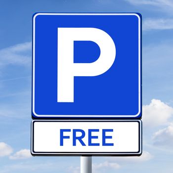 Signboard showing free parking message