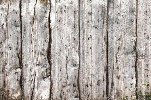 Old decayed wooden backdrop. Grunge wooden background.