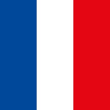 French square flag. French national flag. Official state symbol of country.