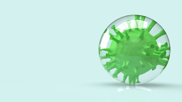 The virus in bubble for outbreak content 3d rendering.