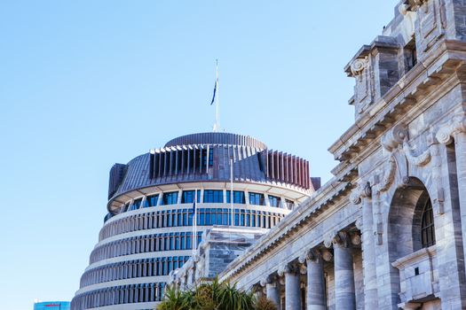 The Beehive parliament building at dusk on November 14th 2012.
