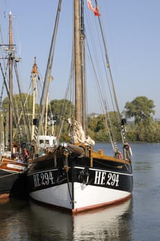 Fishing cutter in Finkenwerder, Hamburg, Germany.