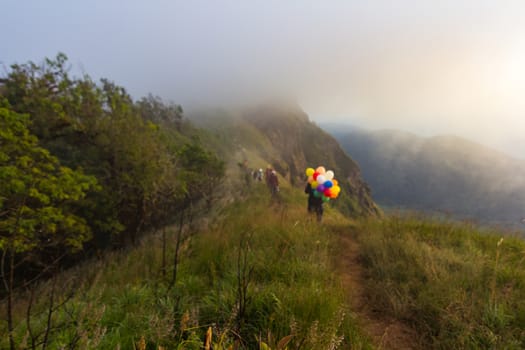 Tourists traveling to Doi Mon Chong : December 15, 2018 Chiang Mai, Thailand.