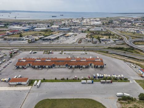 Day top panorama of main meat, fruit & vegetable supply area, located at western part of city entrance.