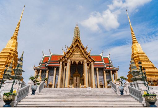 The Temple of the Emerald Buddha or  Wat Phra Kaew is famous place for tourists