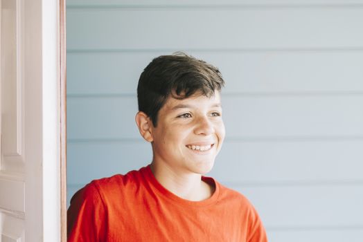 Portrait of Boy Looking Away From Camera